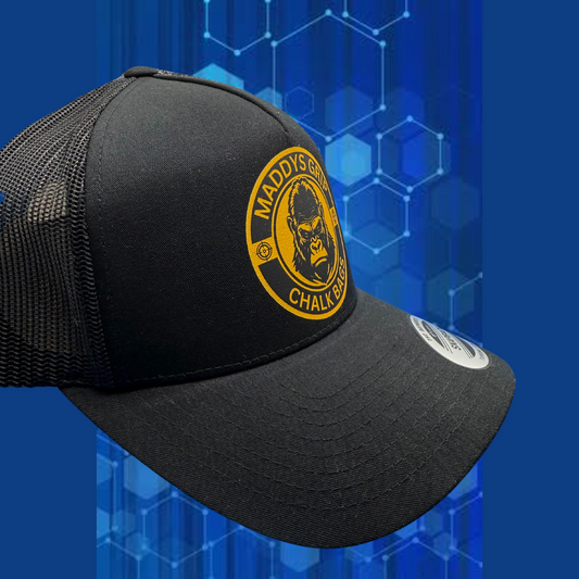 Black YUPOONG curved bill hat with gorilla logo(snapback)